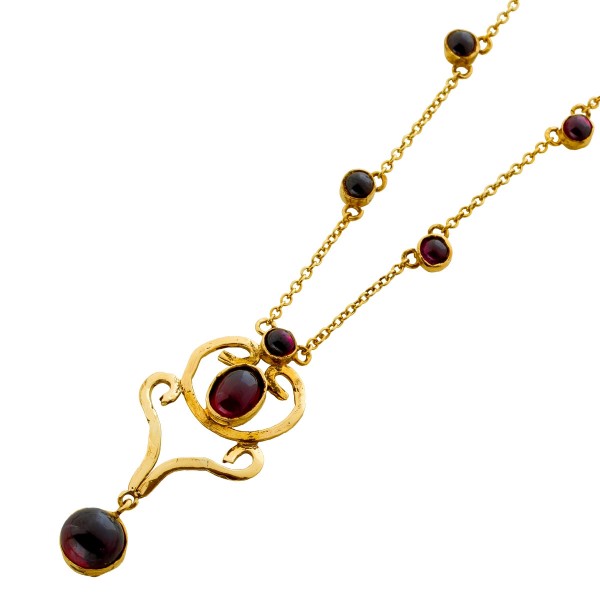 Rubinkette Gold 750 18K roten Edelsteine 5.10ct.Antikschmuck 