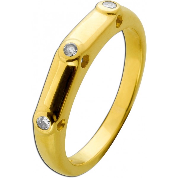 Brillant Ring Gold 750 18 Karat Brillanten 0.10ct 