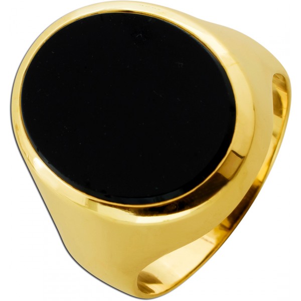 Siegelring Gold 333 8K schwarze Onyx Edelsteinplatte 8.8ct