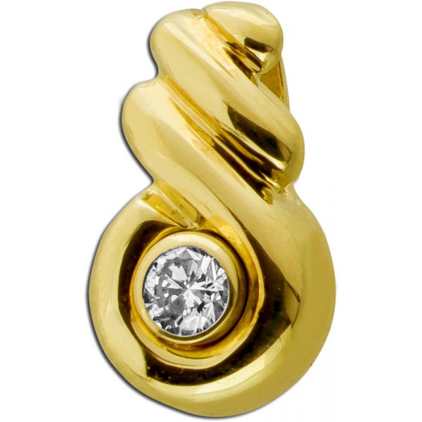 Brillant Solitär Anhänger Gold 585 14 Karat 0.10ct 