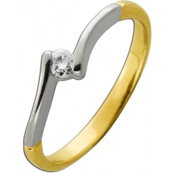 Spannring Gold 585 14 Karat Brillat 0.10ct