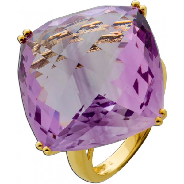 Amethystring Gold 375 9K lila Edelstein 35.0ct