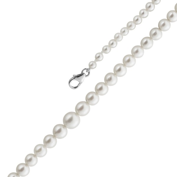 Perlenkette 42cm Akoyaperlen 6.9-3.2mm Silber 925