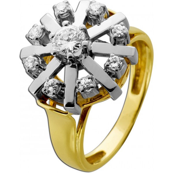 Brillantring Gold 585 Weißgold 14K Brillanten 0.70ct