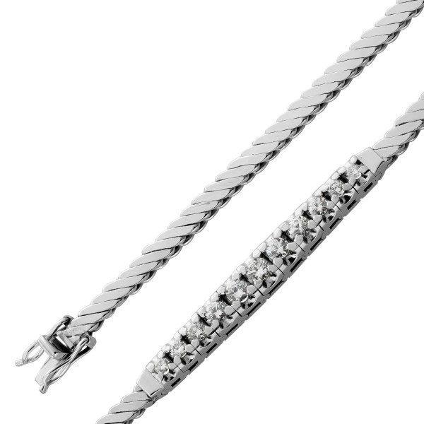 Brillantarmband Weißgold 750 18K Brillanten 0.85ct Antikschmuck
