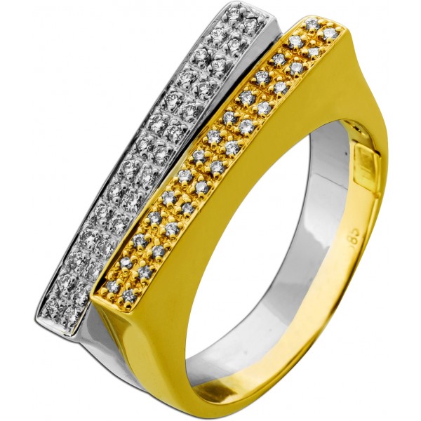 Brillantring Gold 585 Weißgold 14K Brillanten 0.85ct