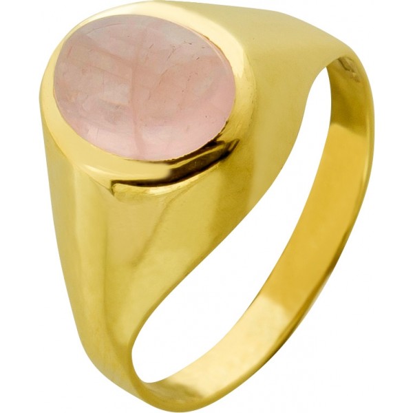 Rosenquarz Ring Gold 585 14K altrosa Edelstein 1.4ct Antikschmuck
