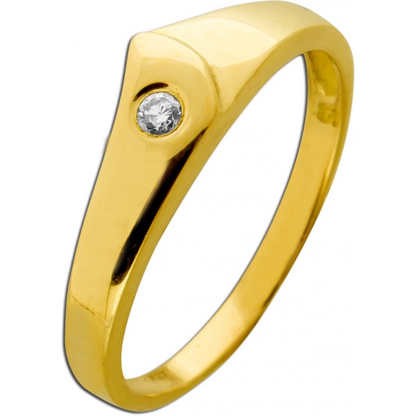 Solitärring Gold 750 18 Karat Brillant 0.05ct