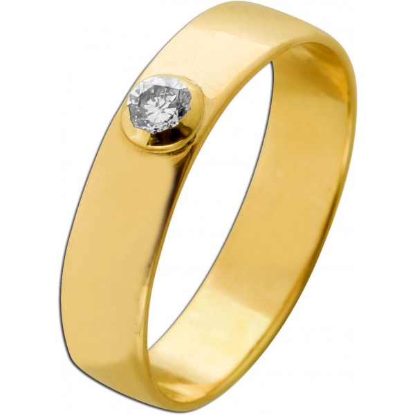 Solitärring Gold 585 14 Karat Brillant 0.25ct