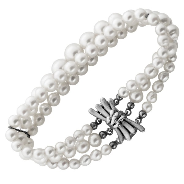 Perlenarmband Silber 925 Akoyaperlen Antikschmuck