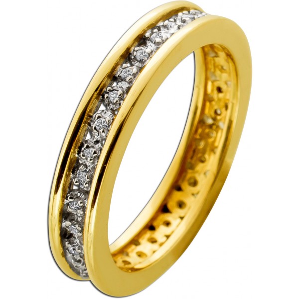 Memoire Ring Gold 585 14 Karat Brillanten 0.18ct
