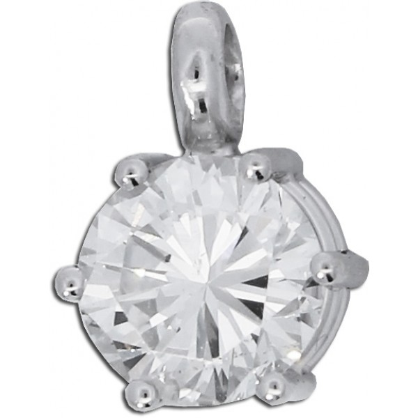 Brillant Anhänger Weißgold 750 18 Karat  Solitär Diamant 1.57ct