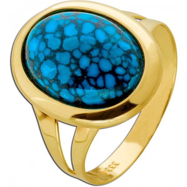 Türkisring Gold 333 8K türkisener Türkis Edelstein  Antikschmuck