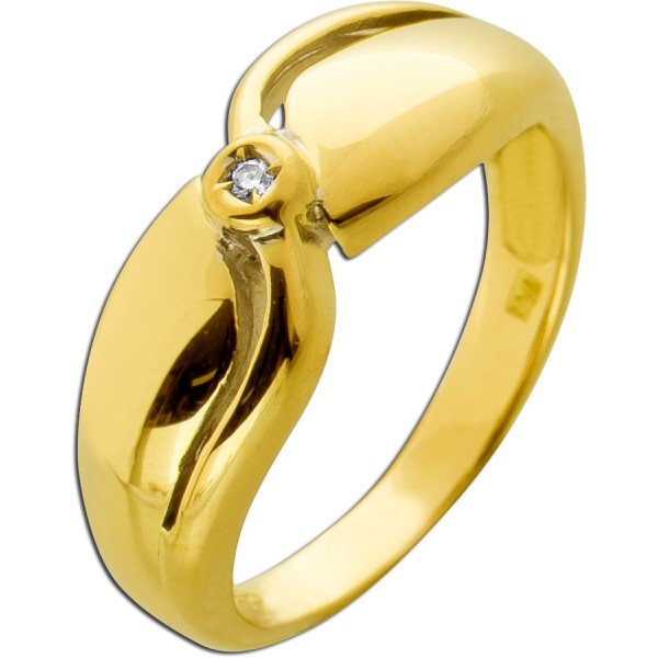 Solitärring Gold 750 18 Karat Solitär Brillant 0.015ct