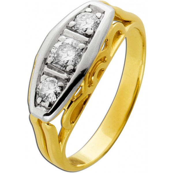 Brillantring Gold 585 14K Brillanten 0.65ct Antikschmuck