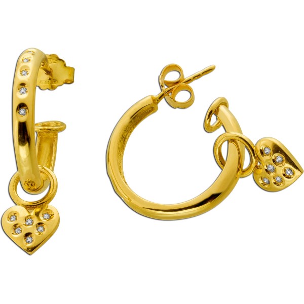 Herz Diamant Creolen Gold 750 18K Diamanten 0.22ct 