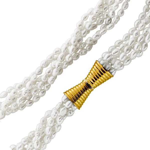 Perlenkette Süßwasserperlen 4.5mm Gold 750 18K