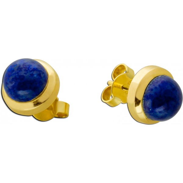 Lapislazuli Ohrstecker Gold 585 14K azurblaue Lapislazuli Edelsteine 6ct