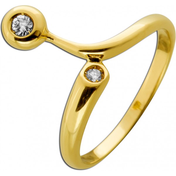 Brillantring Gold 585 14K Brillanten 0.15ct Lupenrein