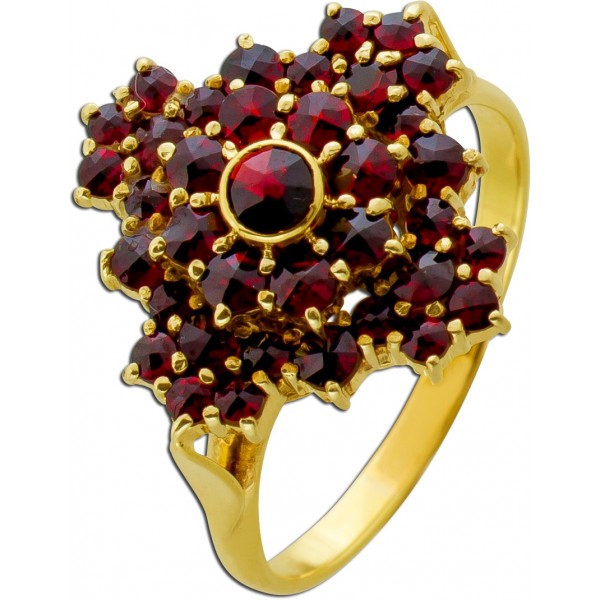 Granat Ring Gold 585 14K rubinrote Granat Edelsteine 1.1ct Antikschmuck