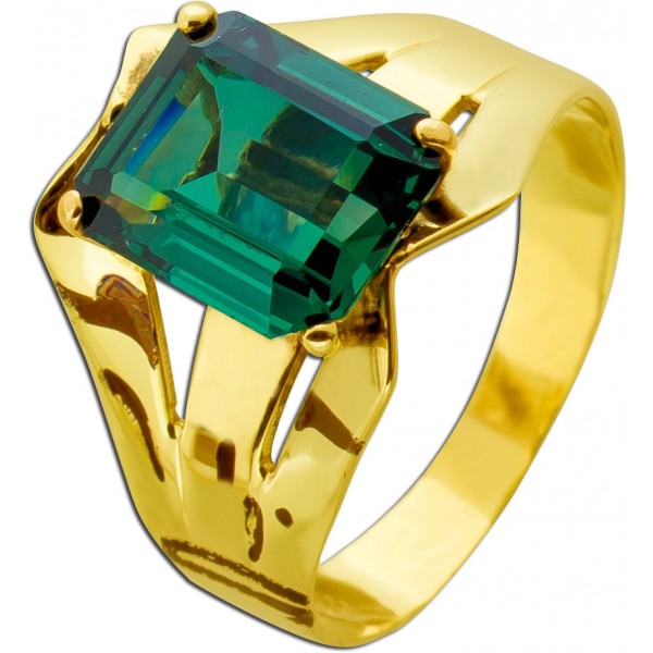 Turmalin Ring Gold 333 8K grüner Turmalin 3ct Antikschmuck