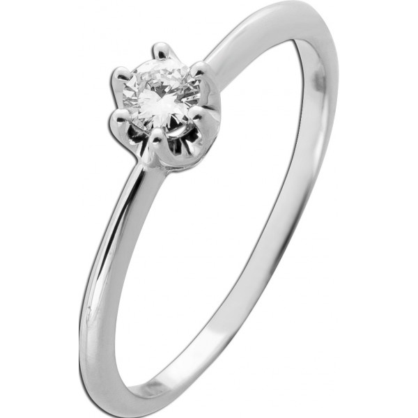 Solitärring Weissgold 585 14 Karat Brillant 0.20ct Verlobungsring