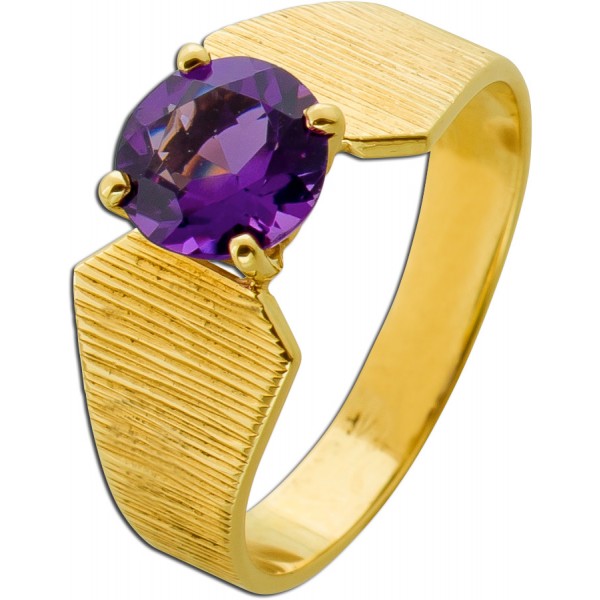 Amethystring Gold 333 8K lila Amethyst Edelstein Antikschmuck