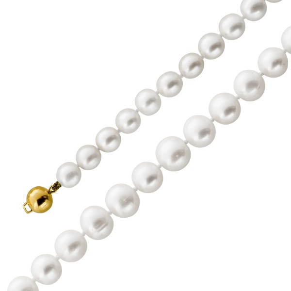 Perlenkette 44cm Süßwasser Perlen Gold 585 Antikschmuck 