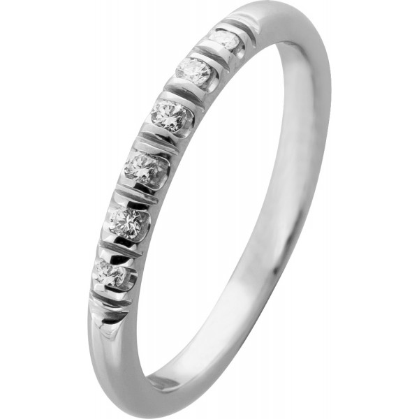 Memoire Ring Weißgold 585 14K Brillanten 0.18ct