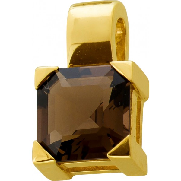 Rauchquarz Anhänger Gold 333 8K cognac brauner Rauchquarz 2.5ct