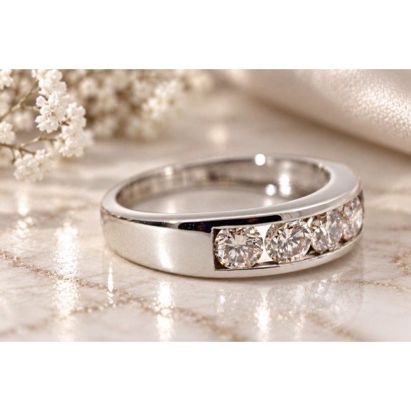 Memoirering Platin 950 champangerfarbene Brillanten 1ct