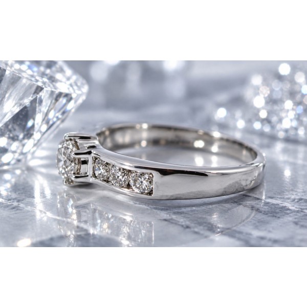 Brillantring Platin 950 Champagner Brillanten 0.82ct