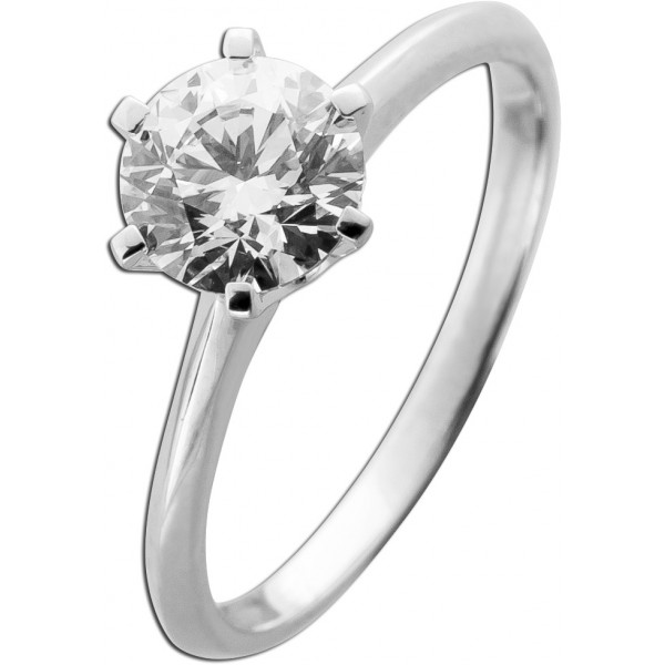 Solitärring Weißgold 585 14K Lab Grown Diamant 1.5ct