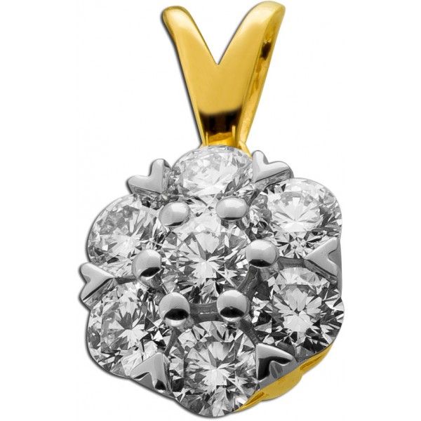 Brillant Anhänger Gold 585 14K Brillanten 1.0ct