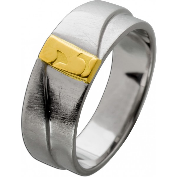 Damenring Palladium Gold 750 18K ice scratch Antikschmuck 2006