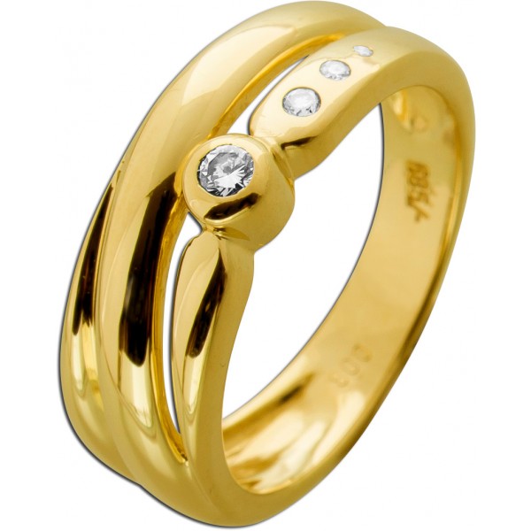 Brillantring Gold 585 14K Brillanten 0.08ct