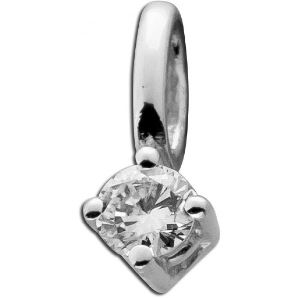Diamant Anhänger Weißgold 585 14K Brillant 0.10ct