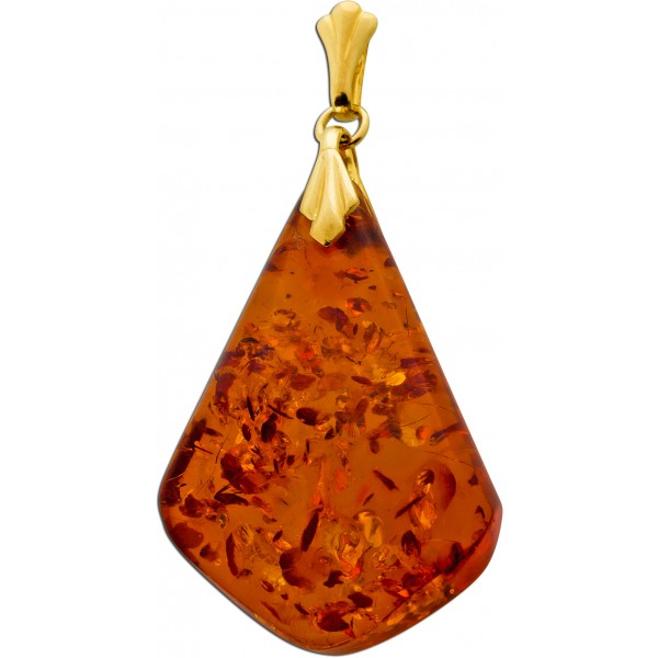 Bernstein Anhänger Gold 333 8K baltischer Bernstein 15ct Antikschmuck