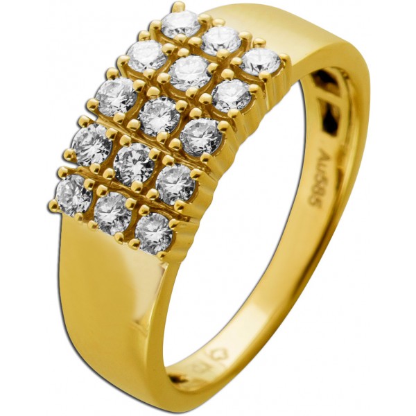 Diamant Ring Gold 585 14K Brillanten 0.60ct