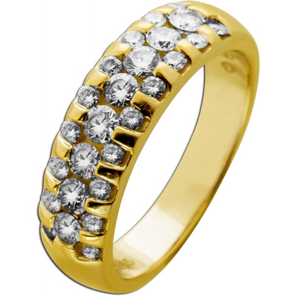Diamantring Gold 585 14K Brillanten 0.68ct
