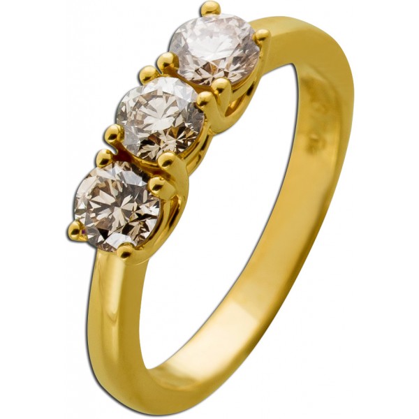Brillantring Gold 375 9K light champagner Brillanten 0.60ct