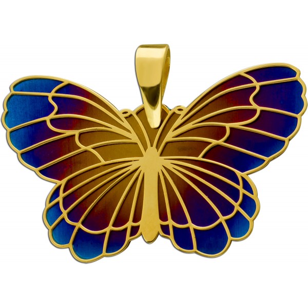 Schmetterling Anhänger Silber 925 vergoldet Titan 