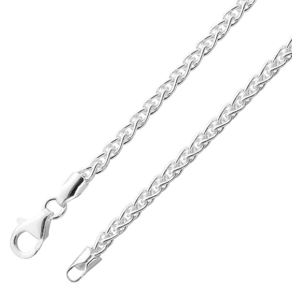 Zopfkette 2mm Halskette Herrenkette Silberkette Silberarmband  Zopfarmband  massiv Sterling Silber 925 poliert _01