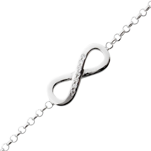 Silber 925 Charm Anhänger Infinity Unendlichkeit für Bettelarmband rhodiniert