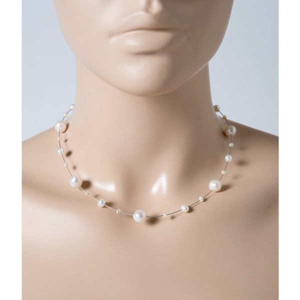Perlenkette Collier Halsreif Silber 925 weiße Perlen Süsswasserzuchtperlen_02