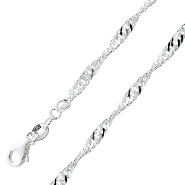 Singapur Kette Halskette Armband Sterling Silber 925 Damen Herren 18-50cm