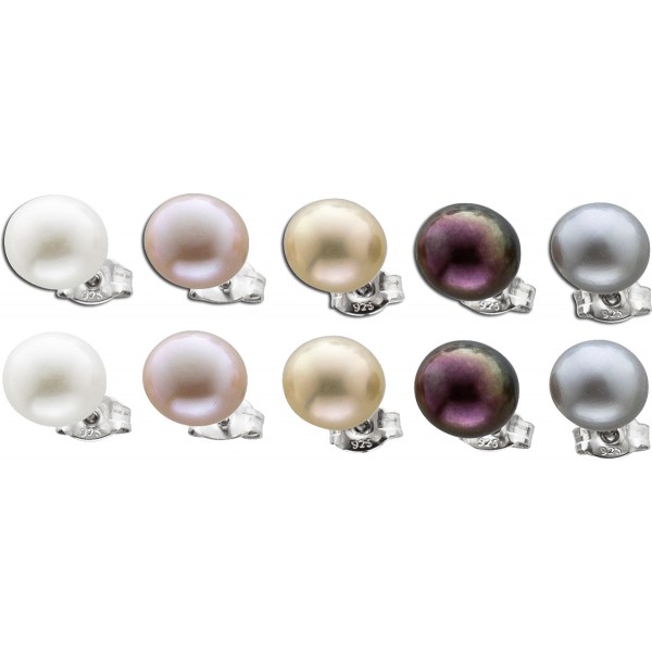 1C92 925 Sterling Silber Weiß Perlen Ohrstecker Ohrringe Frauen Mädchen Schmuck 