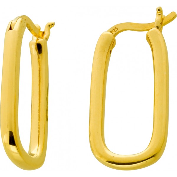 Creolen Ohrringe Hoops Oval Silber 925 1 Micron vergoldet 