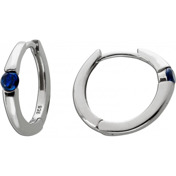 Crelen Sterling Silber 925 2 synthetische blaue Saphire 