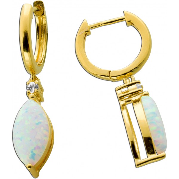 Topas Creolen Silber vergoldet Lab Grown Opale 4ct